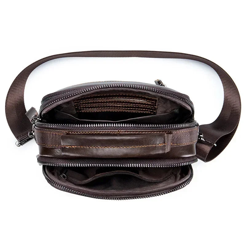 Genuine Leather Crossbody Messenger Bag – Luxury Satchel