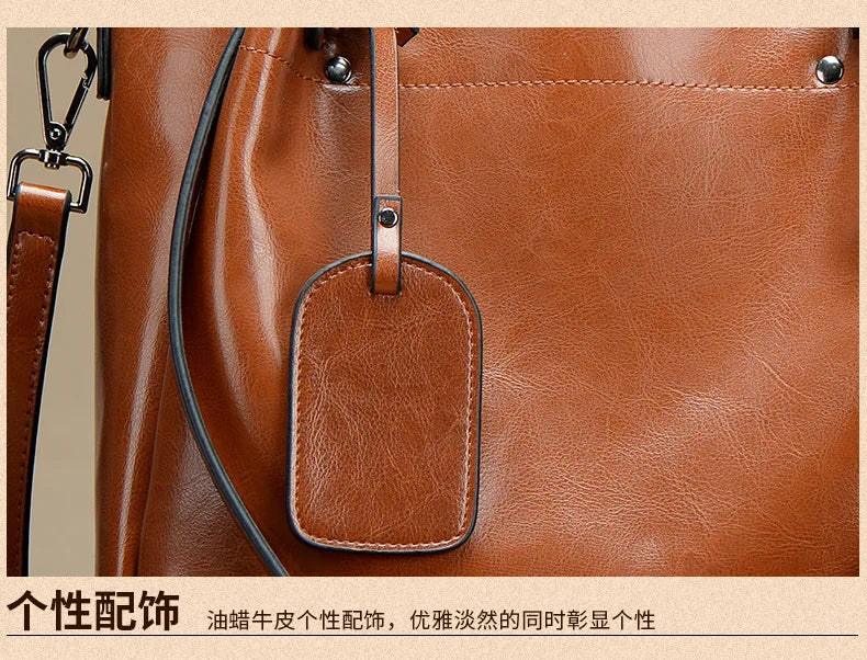 Women's Slouchy Waxed Leather Convertible Shoulder Bag