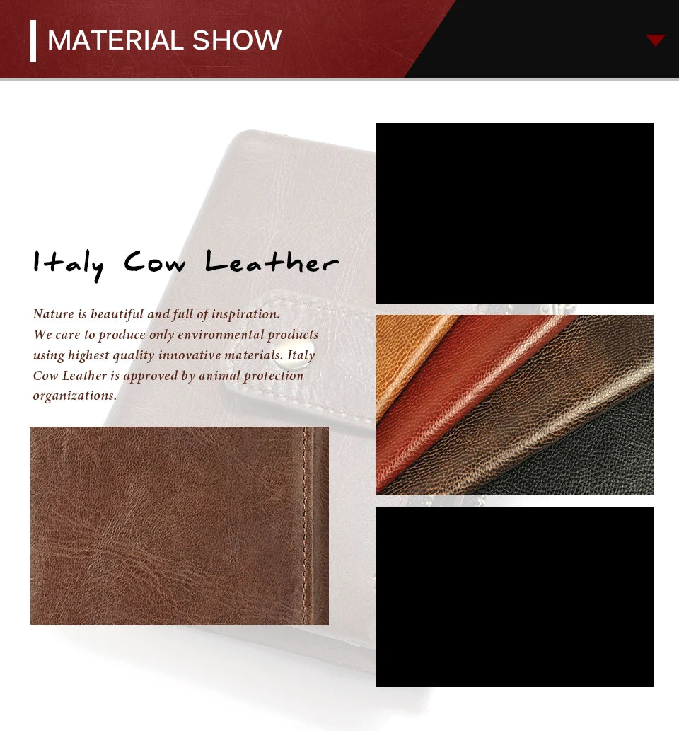 RFID Leather Bifold Wallet — Zip Coin Pocket for Men & Women