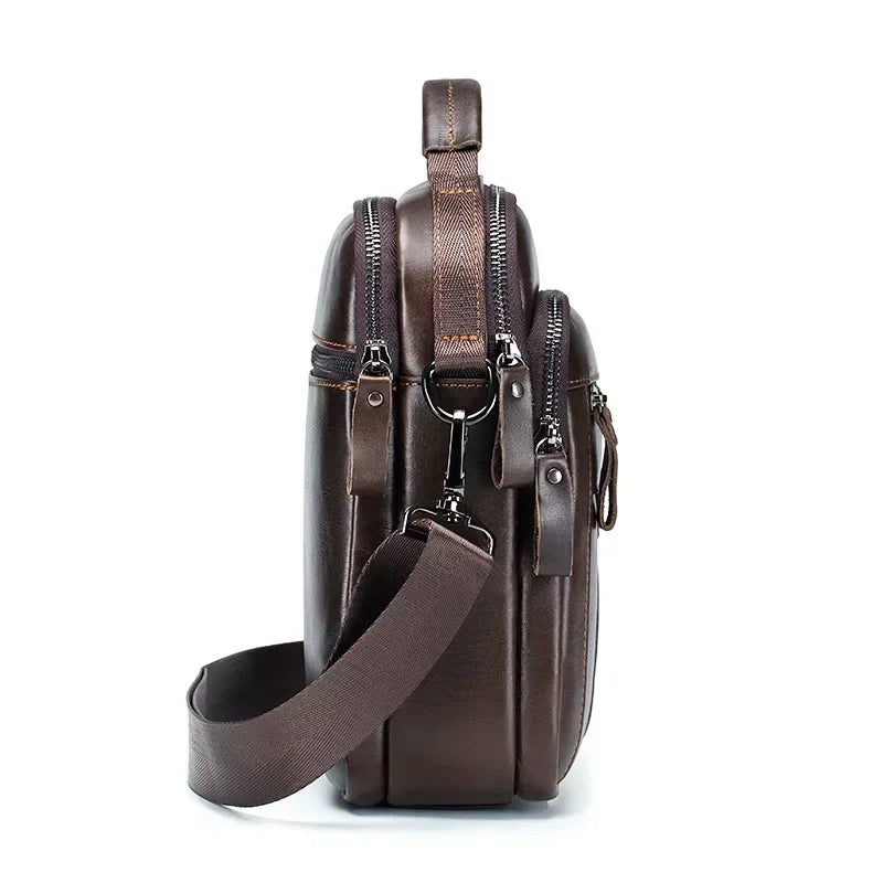 Genuine Leather Crossbody Messenger Bag – Luxury Satchel