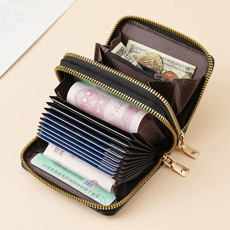 RFID Mini Wallet — Unisex PU Leather Zip Coin Purse