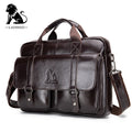 Genuine Leather Briefcase – 14" Laptop Crossbody Messenger Bag