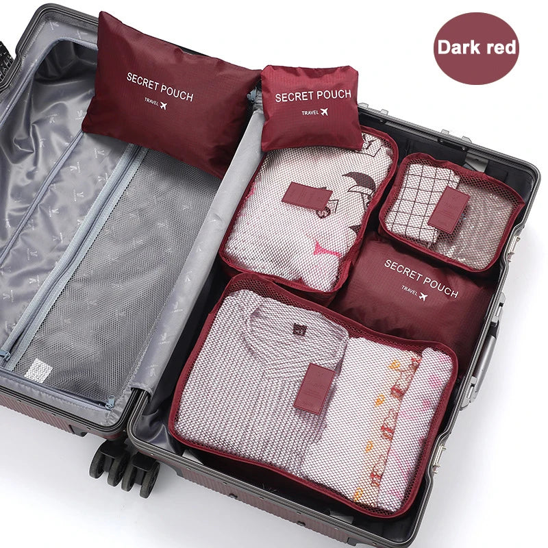 6-Piece Travel Packing Cubes Set – Portable Luggage Organiser for Suitcases