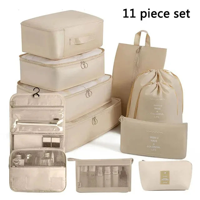 Travel Storage Bags Set – Clothes, Toiletries & Shoes Packing Organisers