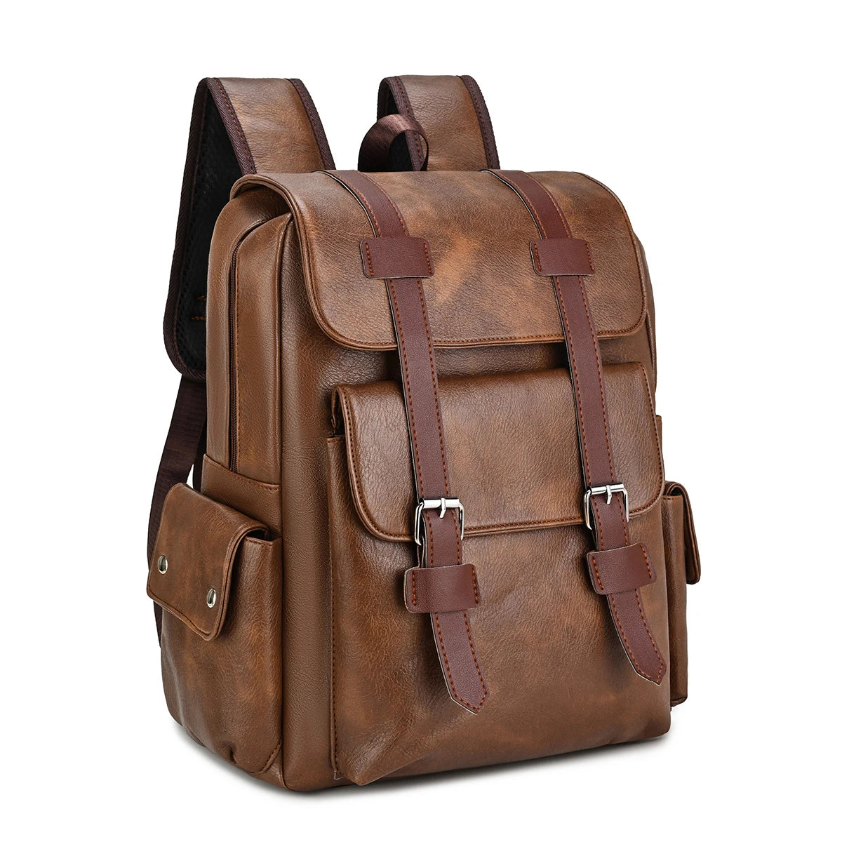 Crazy Horse Leather Backpack — Large Capacity Vintage Rucksack