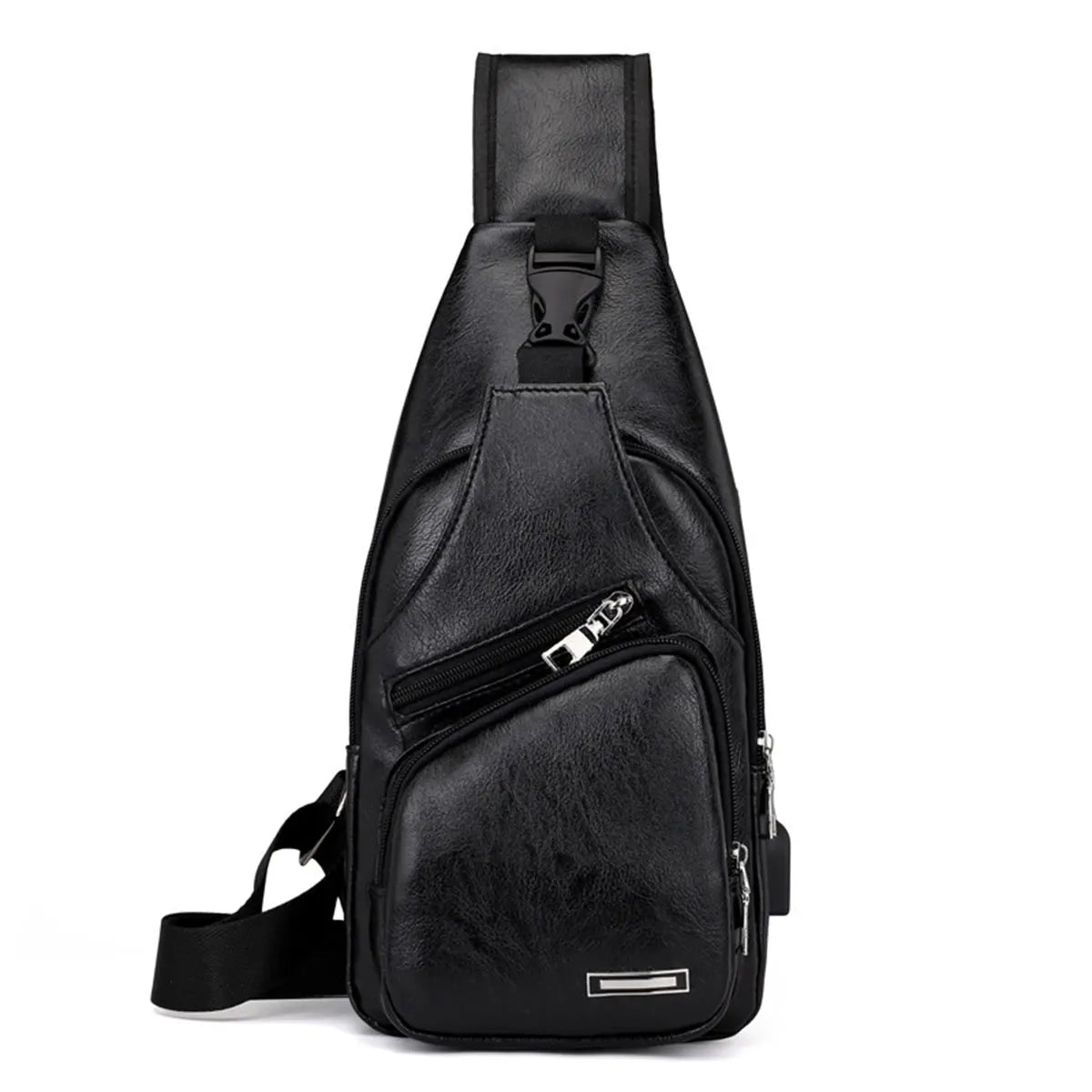 PU Leather Crossbody Bag — Multi-Pocket Outdoor Shoulder Bag