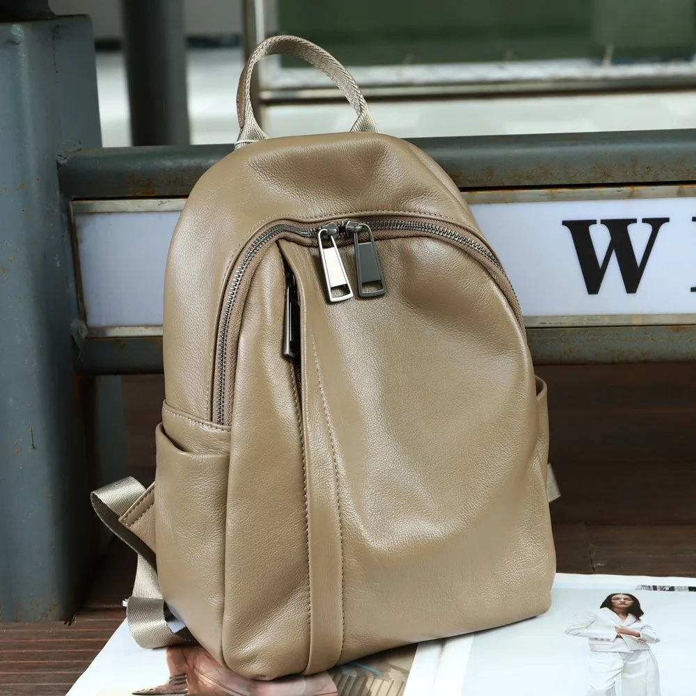 Women's Waterproof Leather Day Backpack