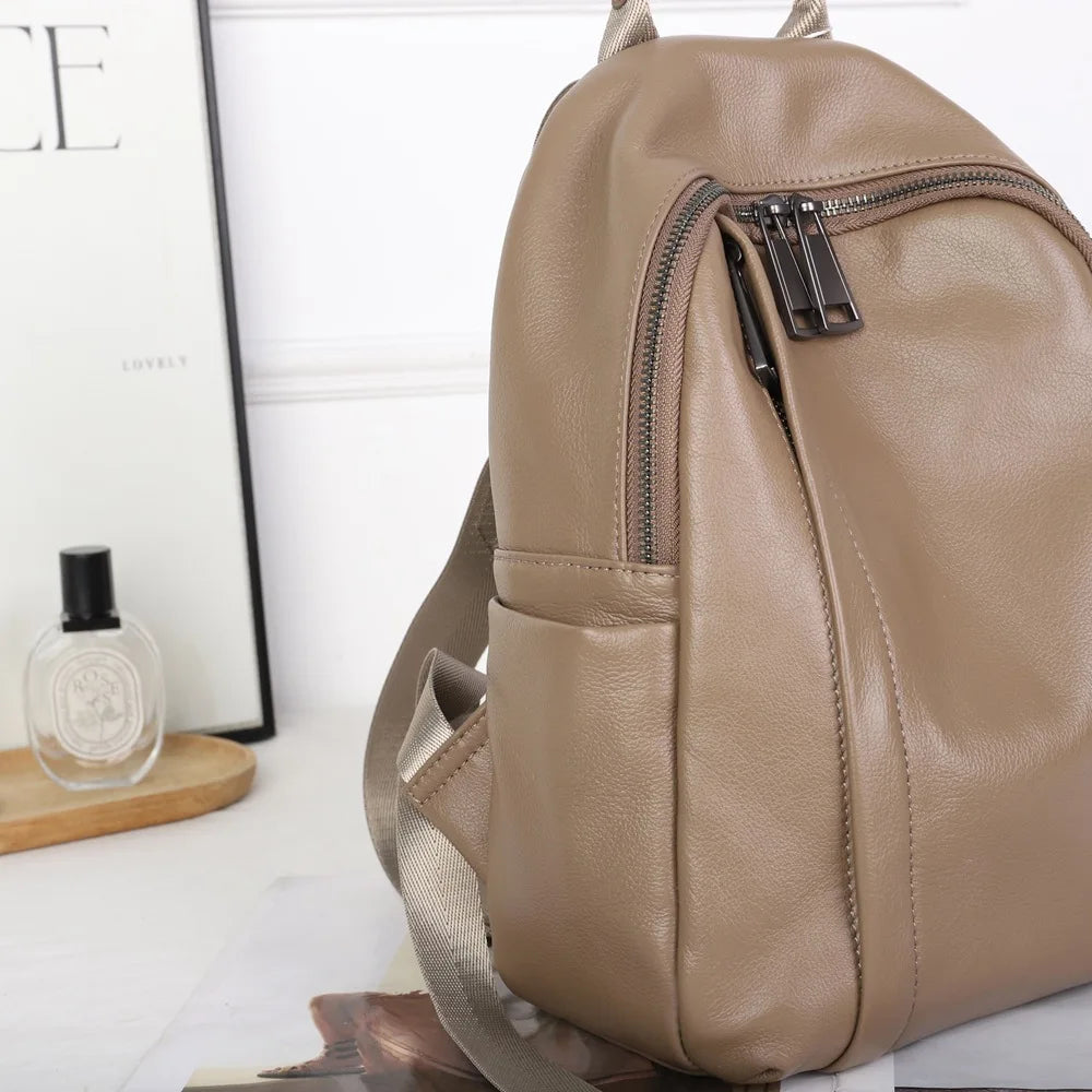 Women's Waterproof Leather Day Backpack