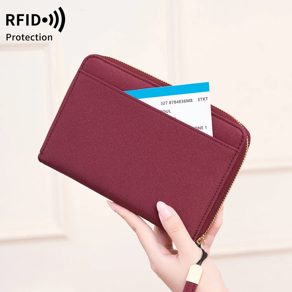 RFID Anti-Theft Zipped Passport Holder & Travel Organiser – Unisex