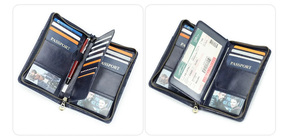 Leather Family Passport Clutch