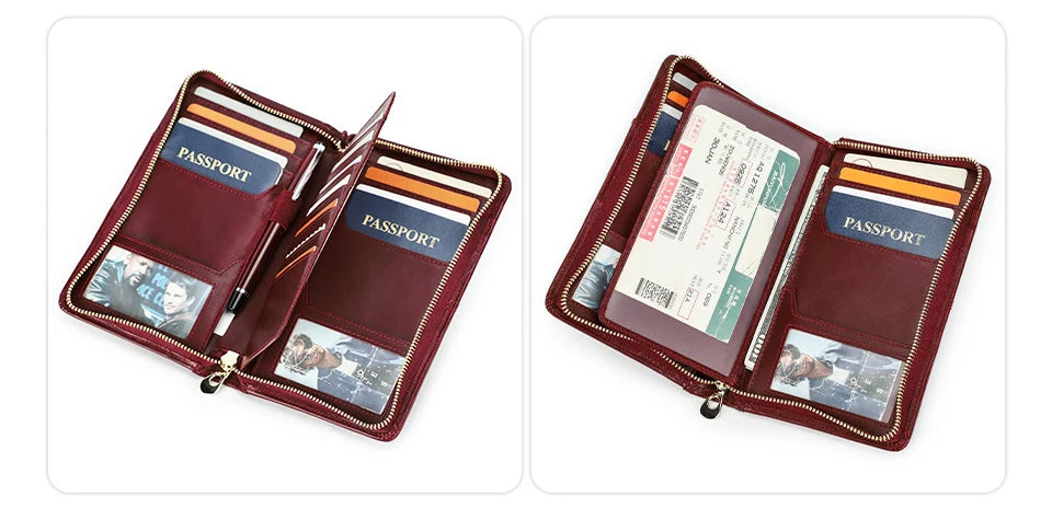 Leather Family Passport Clutch