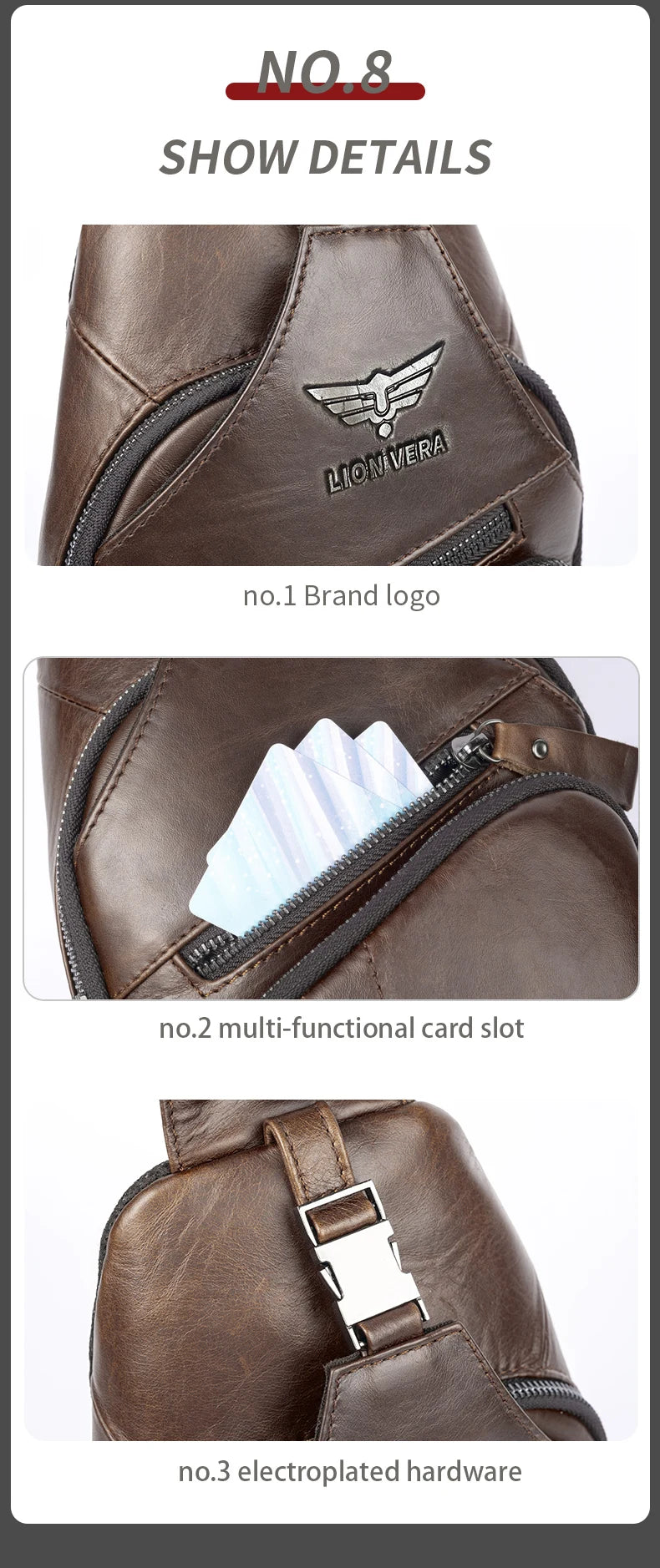 Genuine Leather Chest Bag — Anti-Theft Retro Crossbody Sling