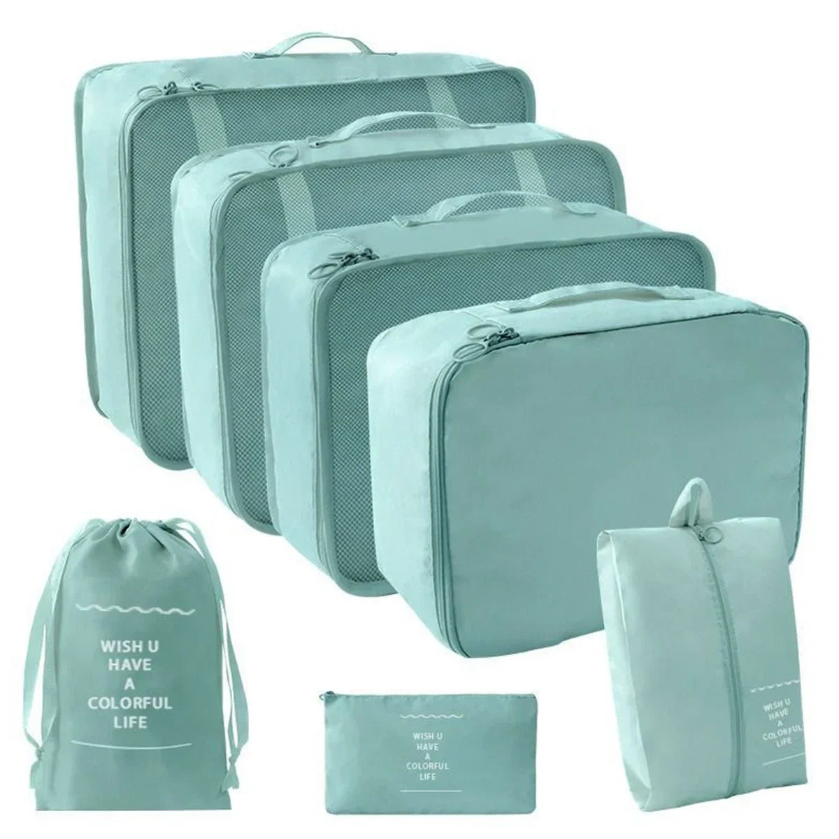 7-Piece Transparent Compression Packing Cubes – Luggage Organiser Set