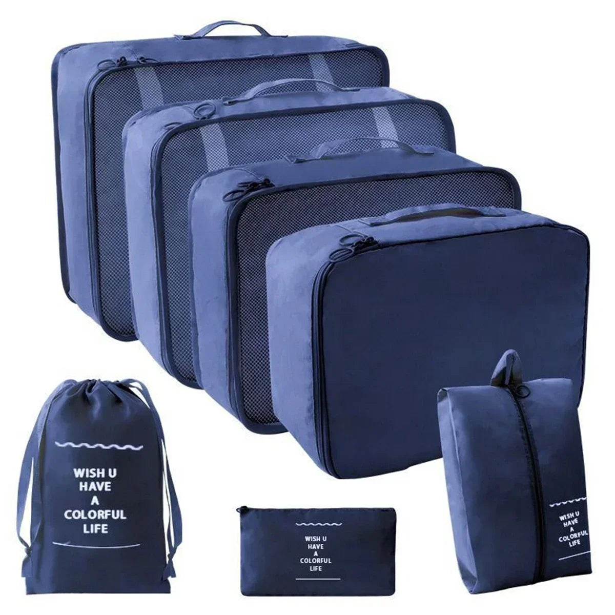 7-Piece Transparent Compression Packing Cubes – Luggage Organiser Set