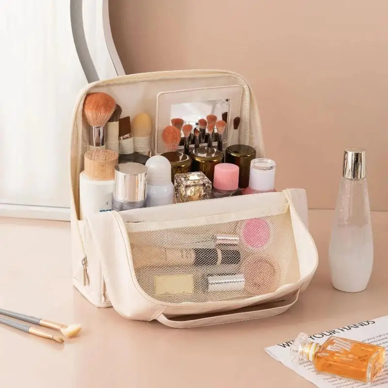 Upright Waterproof Cosmetic Organiser with Mirror