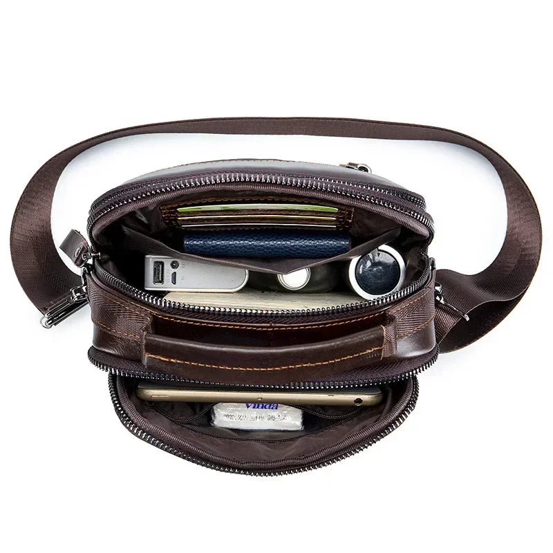 Genuine Leather Crossbody Messenger Bag – Luxury Satchel