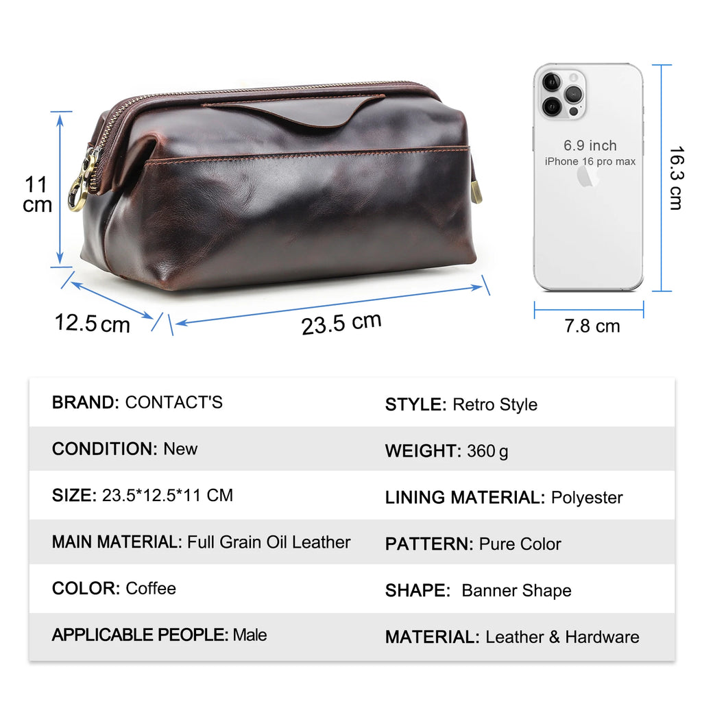 Northbound Travel Tech Clutch — Genuine Leather Cable & Accessory Organiser