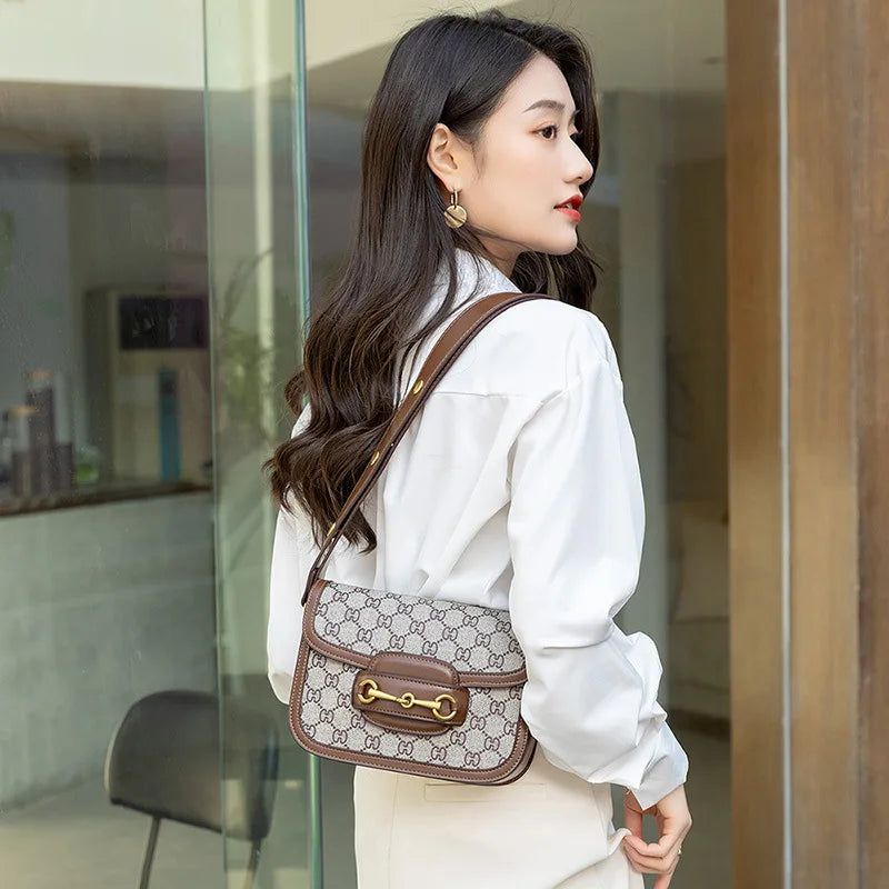 Women's Genuine Leather Saddle Bag – Crossbody Shoulder Bag