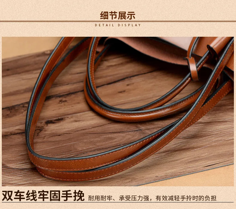 Women's Slouchy Waxed Leather Convertible Shoulder Bag