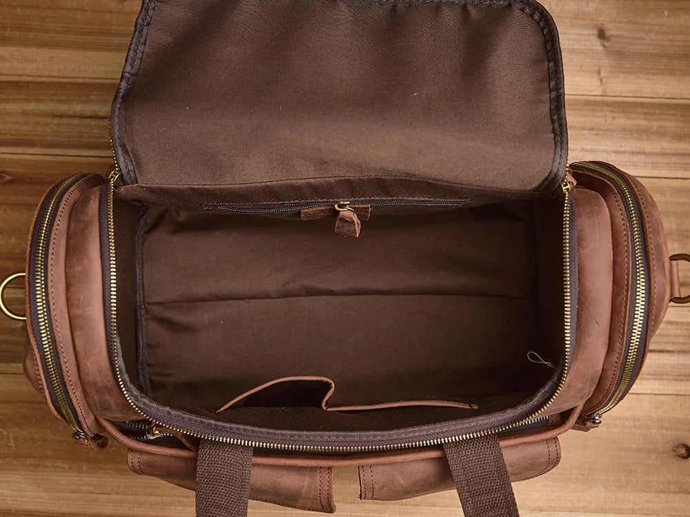 Vintage Leather Travel Messenger Bag