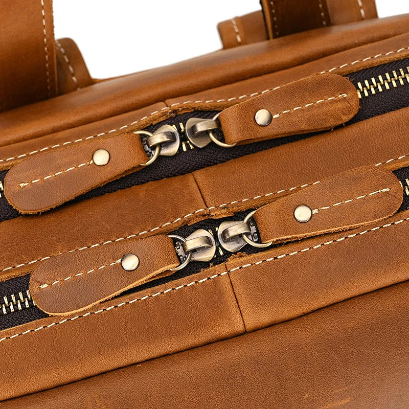 Unisex Vintage Crazy Horse Leather Backpack