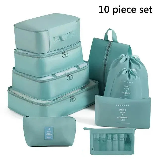 Travel Storage Bags Set – Clothes, Toiletries & Shoes Packing Organisers