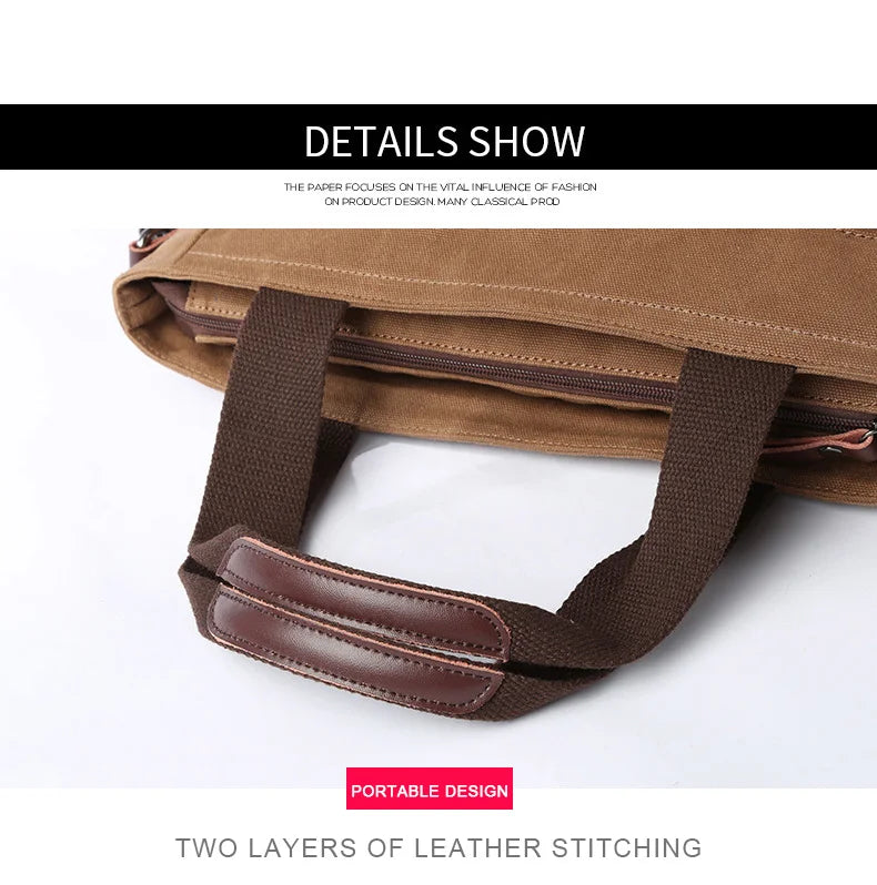 Canvas Messenger Bag for Travel & Work
