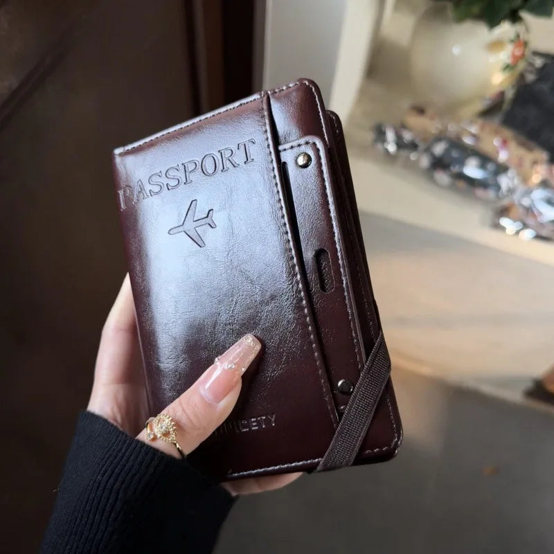 Leather Passport Cover & Travel Document Organiser – Card & Ticket Holder