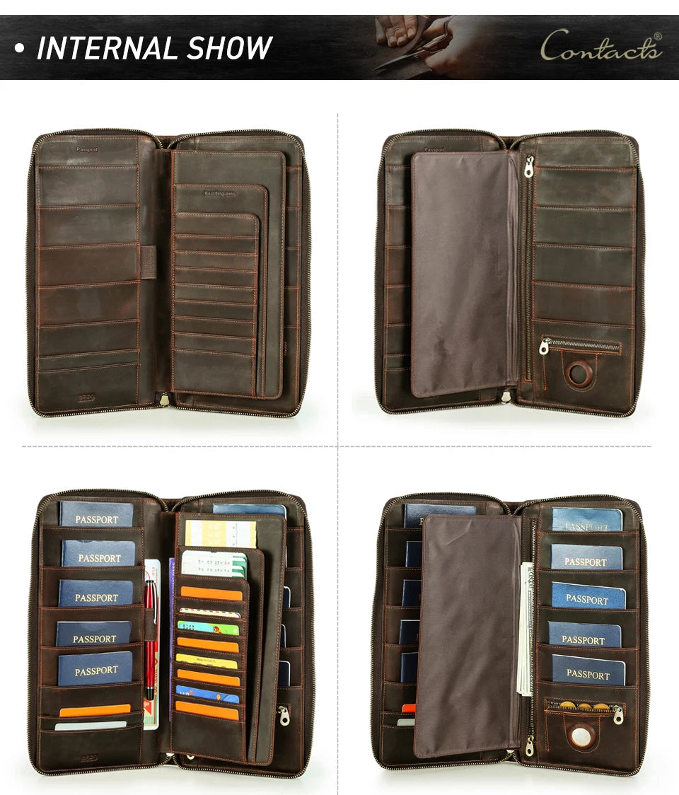 Family Travel Passport Holder – RFID Anti-Theft Document Organiser