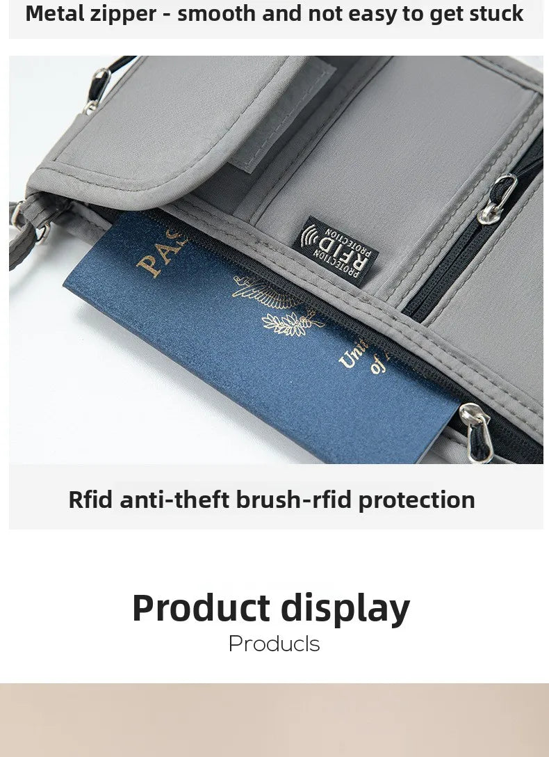 Portable Passport & ID Card Holder with Lanyard – Travel Crossbody Organiser