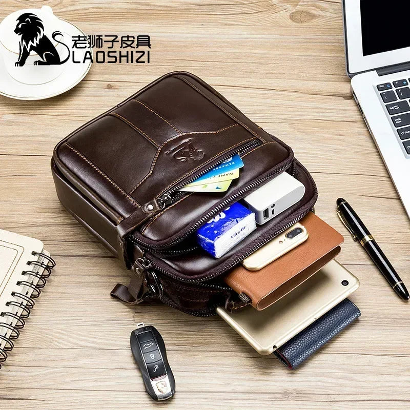 Genuine Leather Crossbody Messenger Bag – Luxury Satchel