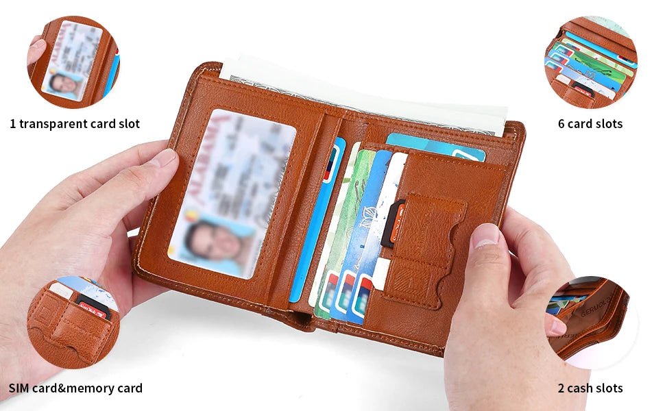 Slim RFID Leather Wallet – Bifold or Trifold