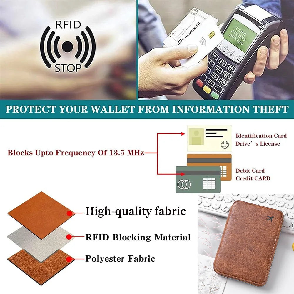 Zippered Passport & ID Case – Large Capacity Ticket & Card Organiser