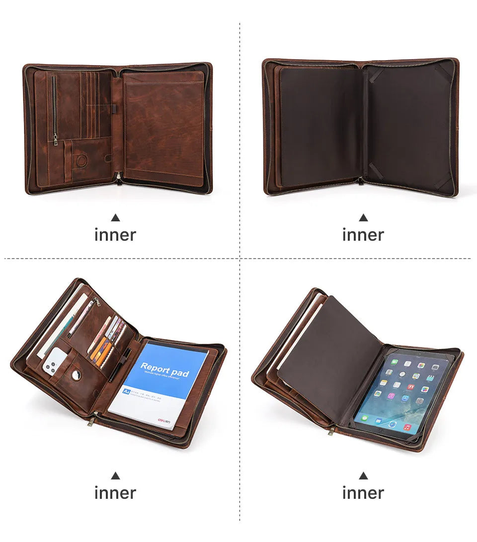 Northbound Leather Portfolio Briefcase — Document Organiser & Travel Folio