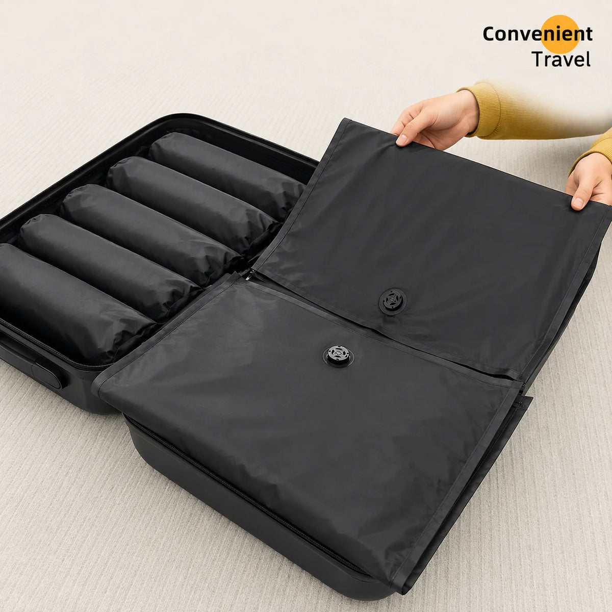 Portable Hand-Held Travel Vacuum Compression Bag – Space Saving Packing