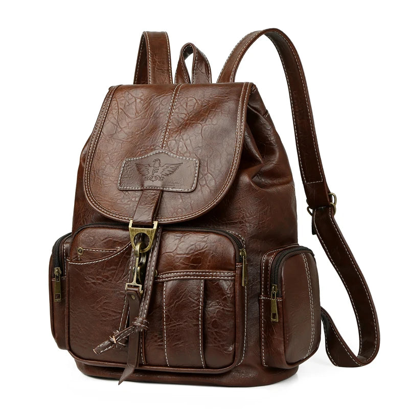 Retro Casual Travel Backpack — Waterproof Foldable Polyester Rucksack