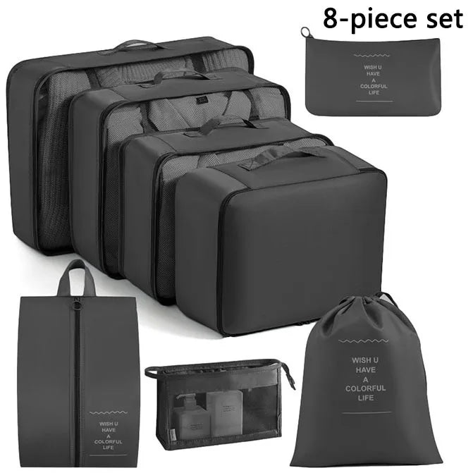 Travel Storage Bags Set – Clothes, Toiletries & Shoes Packing Organisers