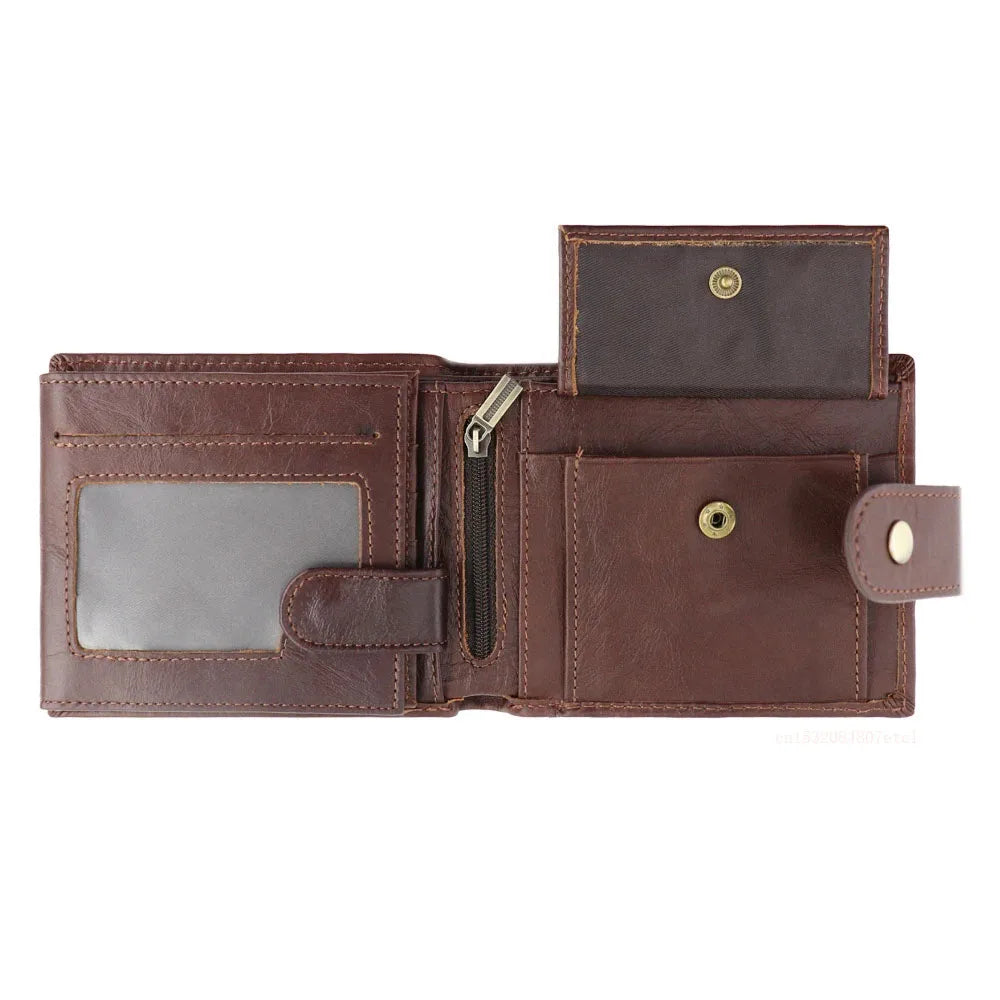 RFID Genuine Leather Men's Wallet — Slim Bifold Card Holder