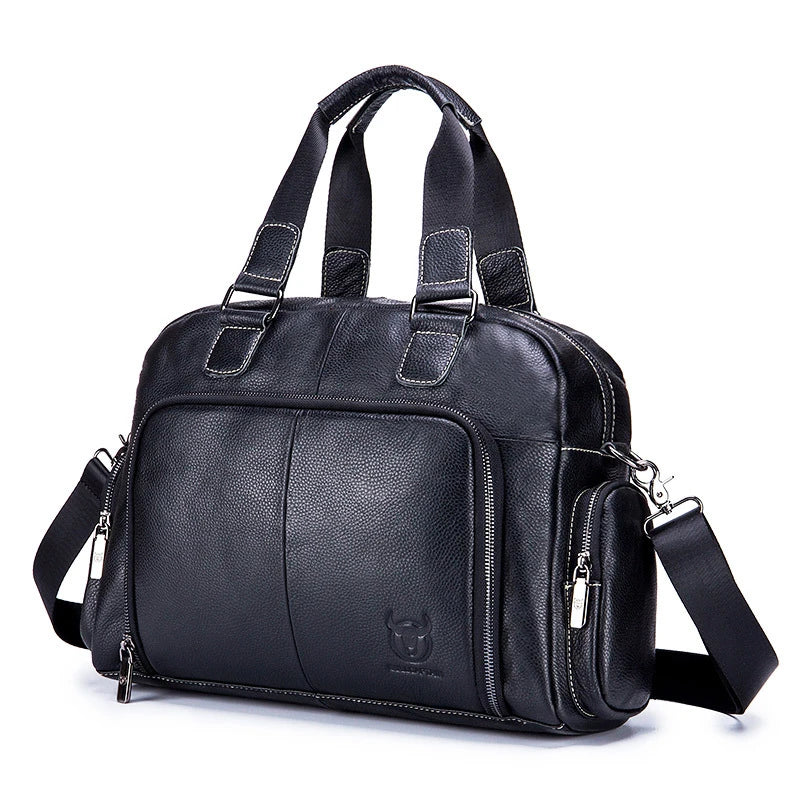 Men's Genuine Leather Briefcase – Vintage Cowhide Laptop Shoulder Bag