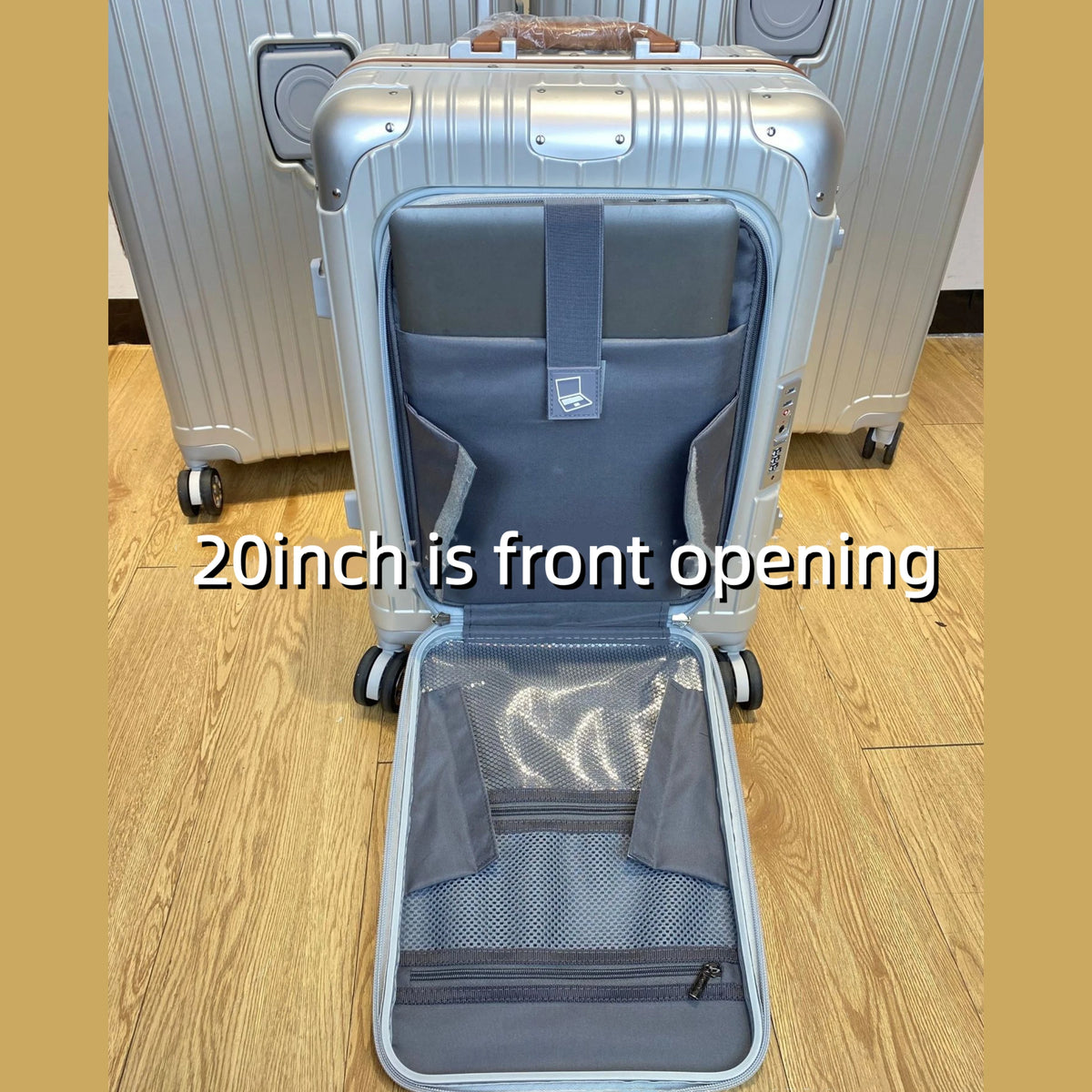 Carry-On Suitcase with Front Pocket — TSA Lock Rolling Luggage 20/24/28"