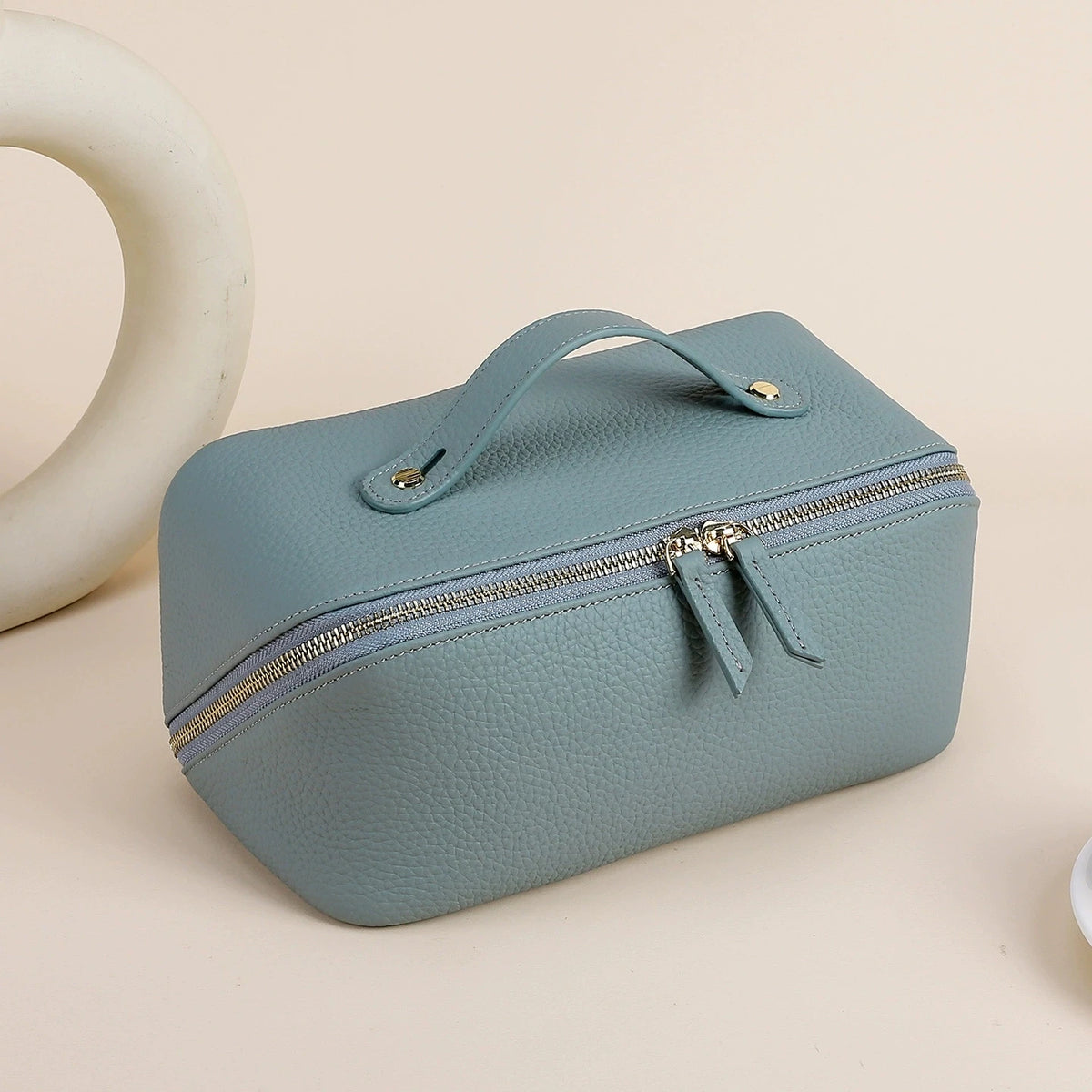 Genuine Leather Travel Cosmetic Bag