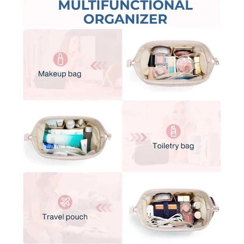 Padded Wide-Opening Travel Makeup Bag