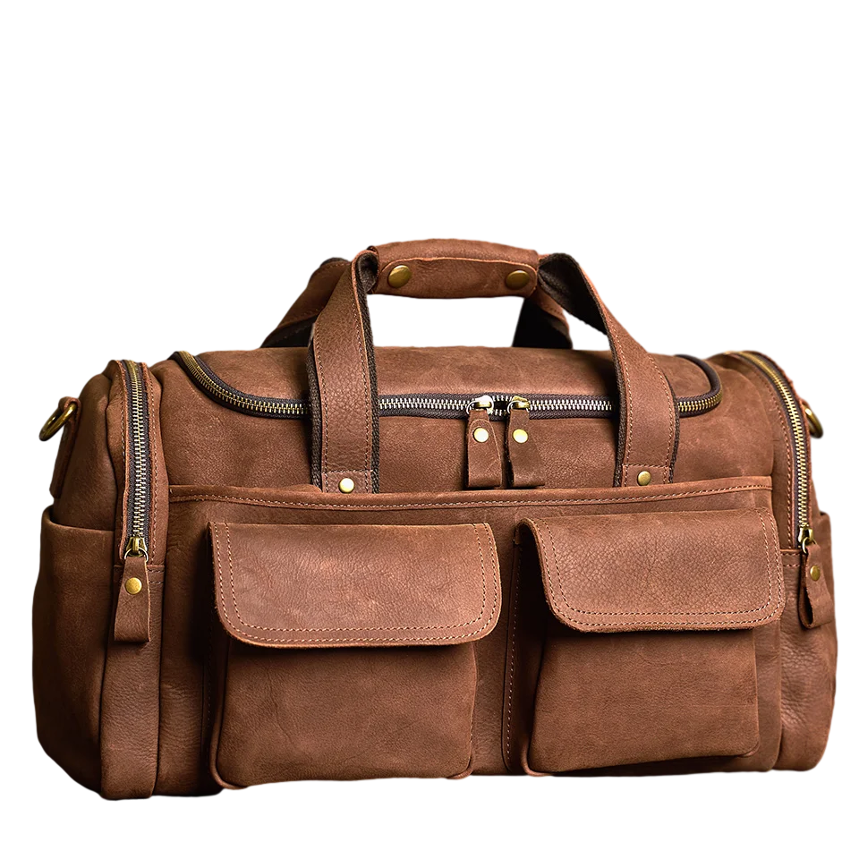 Vintage Leather Travel Messenger Bag