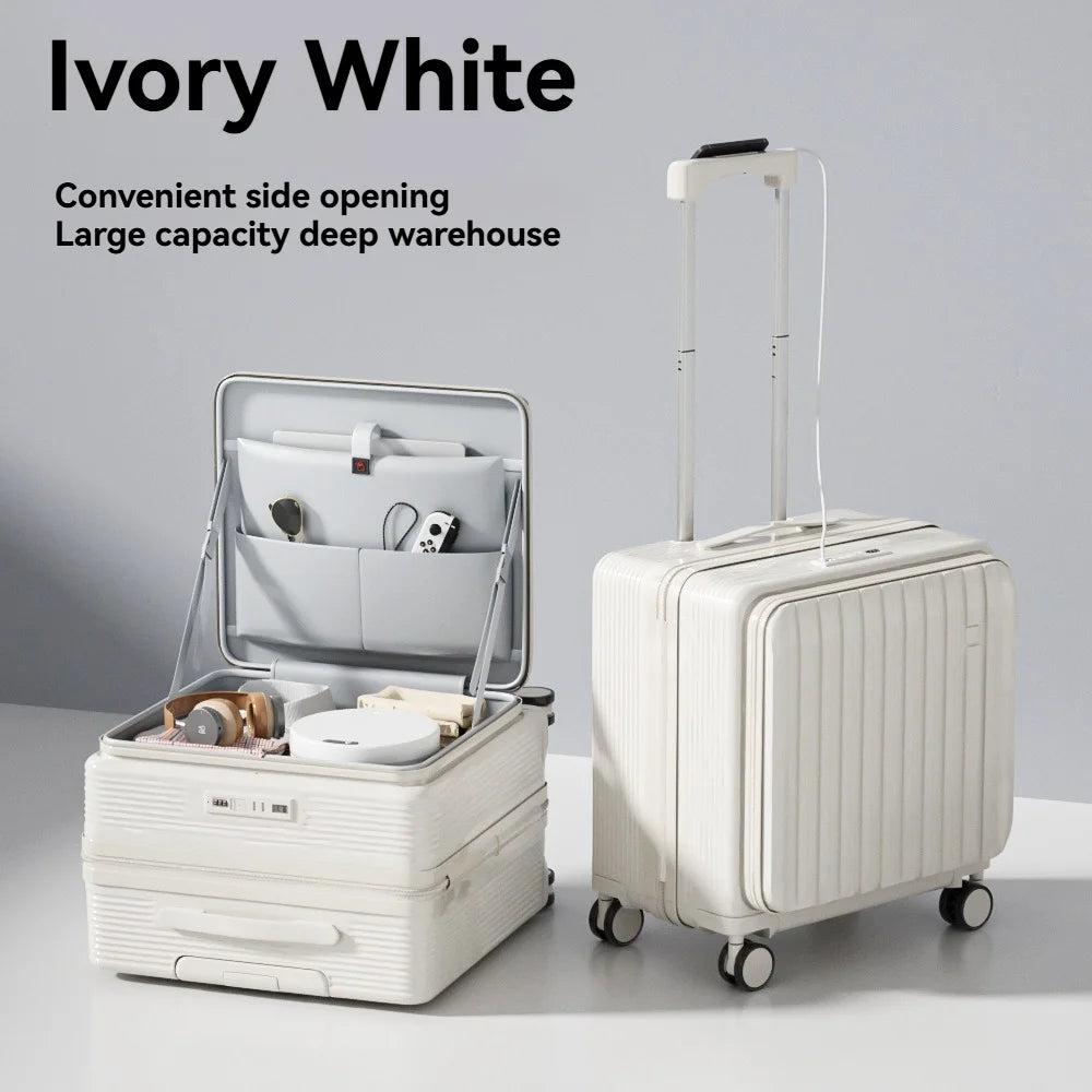 18" Cabin Suitcase with Deep Front Compartment — Unisex Boarding Bag