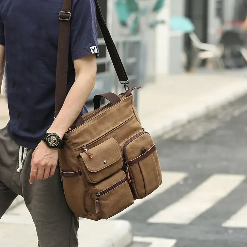Canvas Messenger Bag for Travel & Work