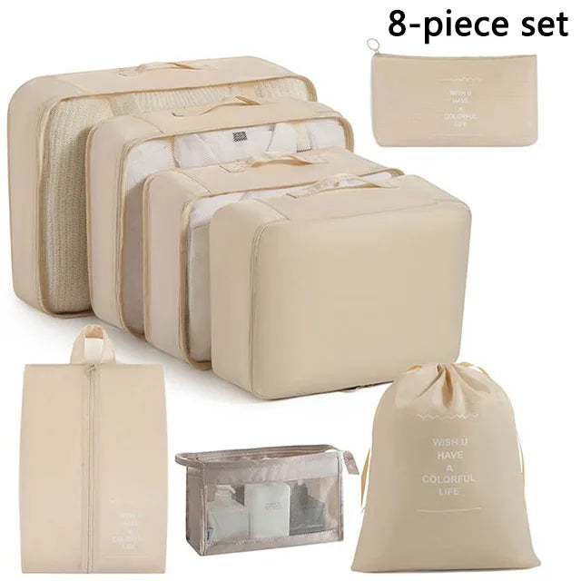 Travel Storage Bags Set – Clothes, Toiletries & Shoes Packing Organisers