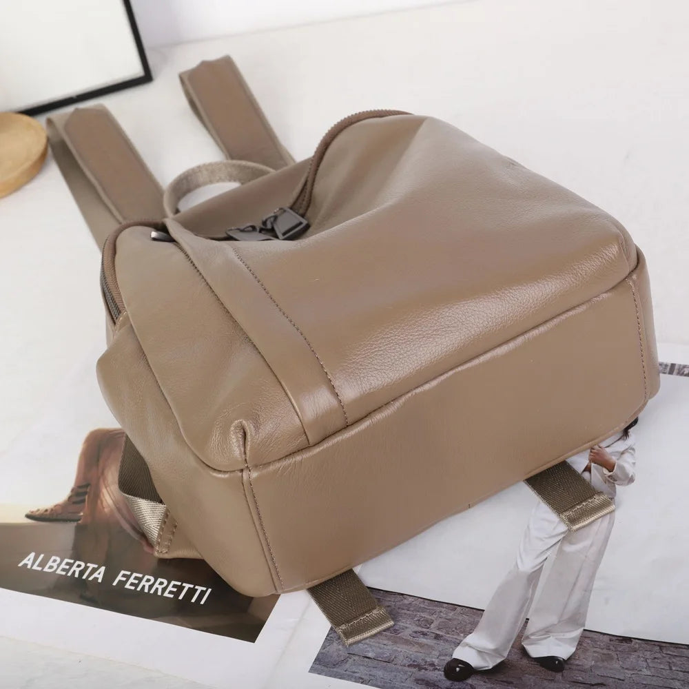 Women's Waterproof Leather Day Backpack