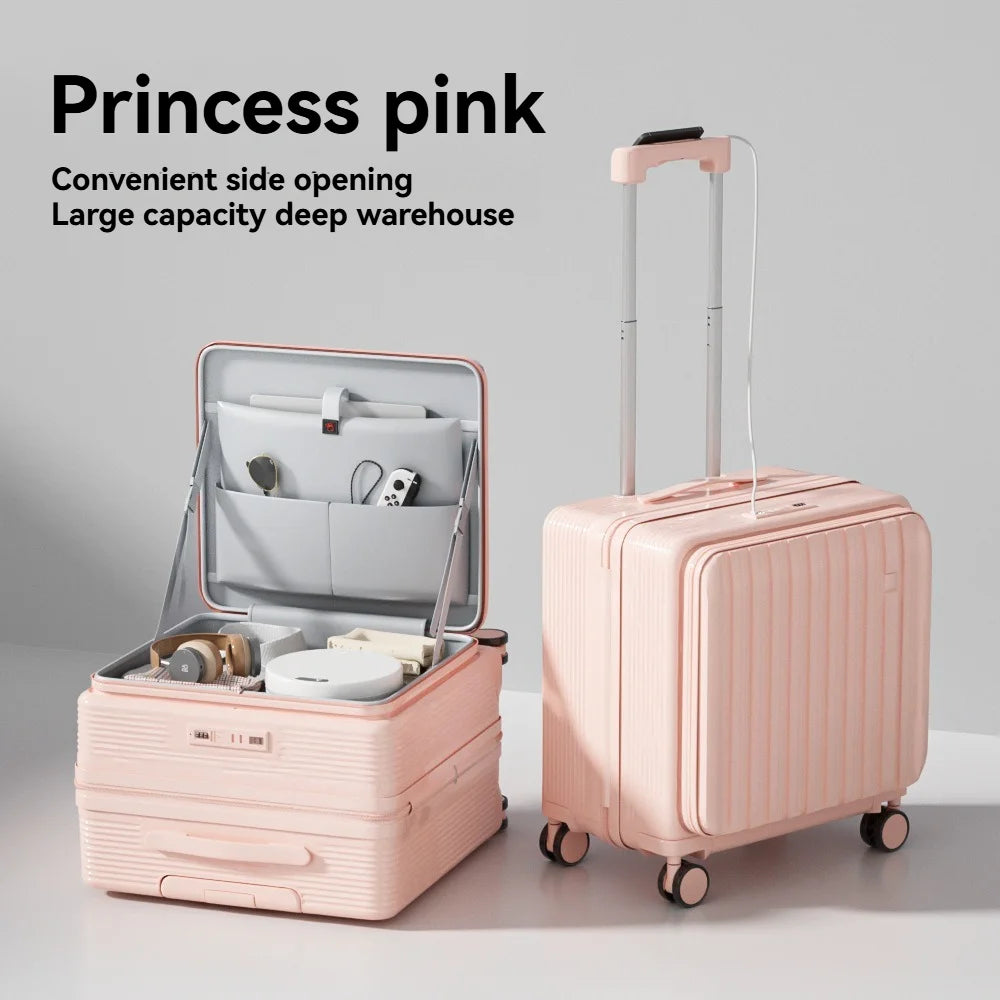 18" Cabin Suitcase with Deep Front Compartment — Unisex Boarding Bag