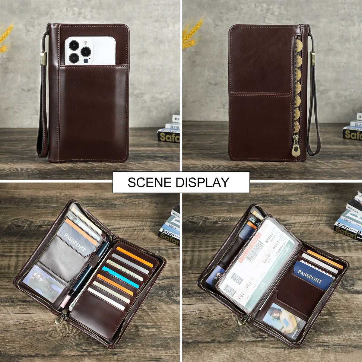 Leather Family Passport Clutch