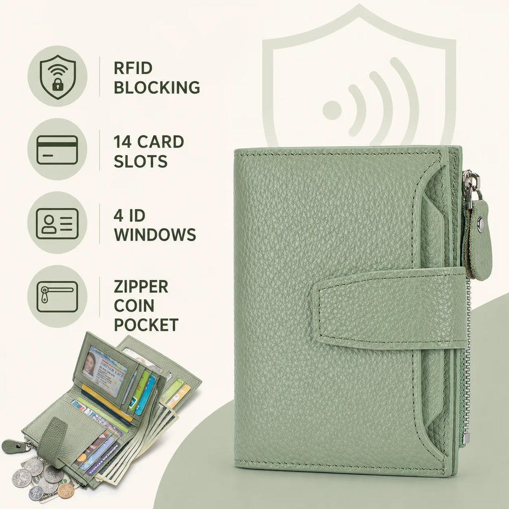 Women's Large-Capacity RFID Leather Wallet